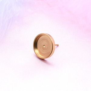 Stainless Steel <b>Disc</b> Earrings 14mm Thickened Base For Earring Making DIY Jewelry Components - Product Image 2