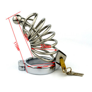 304 roestvrij staal kort mannelijk kuisheidsapparaat pikkooi met medische siliconen urethrale geluidscatheter seksproducten - Product Image 5