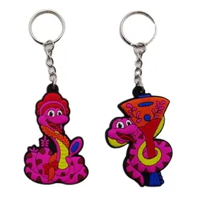 Wholesale Cheap Price Soft PVC Keychain Snake Key Chain Custom Silicone Keyring