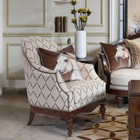 Louis XV Design Wohnzimmermöbel Sofa-Set Massivholz Stoff-Sofagarnituren Klassischer Französischer Landhausstil Sofa
