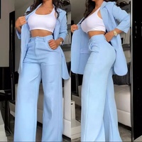 Ensemble Blazer et Pantalon Femme 2026 Tendance Streetwear Sexy Manches Fendues Costume de Bureau pour Femme Tenue Décontractée Professionnelle