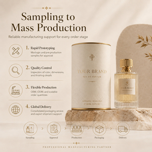 Boîte cylindrique personnalisée avec logo, recyclable, 50 ml, 100 ml, pour flacon de parfum, tube en papier imprimé avec estampage doré, pour emballage cadeau d'huiles essentielles - Product Image 3