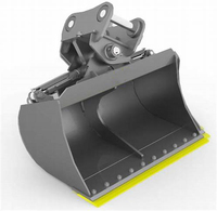 Godet hydraulique basculant à double vérin 45, directement de l'usine °   Accessoire de nivellement et de creusement latéral inclinable compatible avec les excavatrices CAT Komatsu
