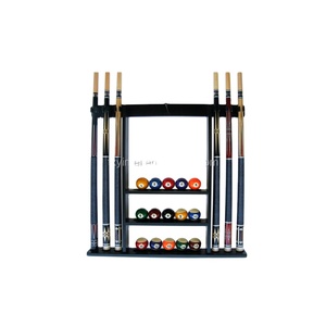 Señal de sólo 6 Taco de billar-billar palo estante de pared de madera de elegir de negro o de roble terminar - Product Image 1