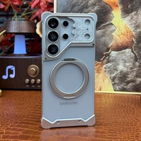 Funda Metálica con Panel Trasero Translúcido Mate para Samsung S26 S22 S23 S24 S25 Ultra con Protección de 360° °   Soporte Magnético con Cubierta Antigolpes