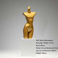 Maniquí de Exhibición de Ropa Interior, Modelo de Medio Cuerpo, para Escaparates, Color Dorado, para Mujer