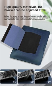 Housse d'<span class=keywords><strong>ordinateur</strong></span> portable imperméable avec <span class=keywords><strong>pochette</strong></span> de rangement pour chargeur, support pour <span class=keywords><strong>ordinateur</strong></span> portable en cuir PU, sac de transport pour <span class=keywords><strong>ordinateur</strong></span> portable de 13, 14, 15,6 et 16 <span class=keywords><strong>pouces</strong></span> - Product Image 3