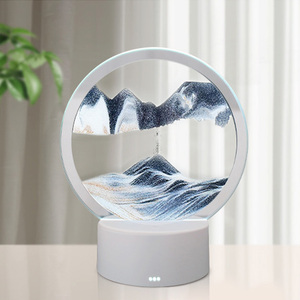 Lámpara de paisaje de arena de mar profundo 3D, regulable, colorido, creativo, de cristal, pintura de arena que fluye, movimiento en movimiento para dormitorio, decoración del hogar - Product Image 5