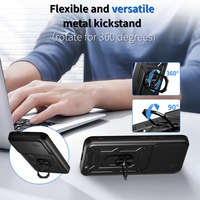 Caméra coulissante antichoc souple TPU dur PC étui de protection pour téléphone avec porte-anneau étui de couverture arrière pour Huawei Honor 400 Lite