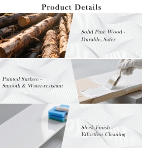 Estantes Flotantes de Madera de Pino de 3 Niveles para Decoración del Hogar, Exhibición de Fotos en Pared, Almacenamiento de Plantas y Artículos Diversos para Sala de Estar - Product Image 5