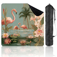 Tapis de jeu de Mahjong à fleurs rose léopard, tapis de table carré antidérapant, protection de bureau