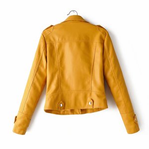 Vestiti all'ingrosso di caduta della molla su ordinazione all'ingrosso <span class=keywords><strong>Giacca</strong></span> in pelle da donna da donna in pelle PU da donna - Product Image 4