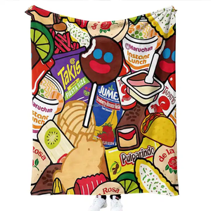 Vente en gros <span class=keywords><strong>de</strong></span> couverture mexicaine la plus récente Personnage alimentaire mexicain Snack Concha Couverture Yoga Canapé Literie Couvertures - Product Image 2