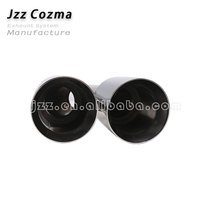 Accessoires de modification automobile JZZ, embouts d'échappement universels en acier inoxydable brillant argenté de type Y, entrée de 2,5 pouces, double sortie de 4 pouces, 1,5 mm