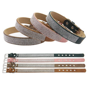 <span class=keywords><strong>Collar</strong></span> de Perro Retro de Gamuza con Pedrería, Anillo en D, <span class=keywords><strong>Collar</strong></span> de Cristal Moderno para Mascotas, Gatos y Perros, <span class=keywords><strong>Collar</strong></span> de Cuero PU Duradero con Hebilla Ajustable - Product Image 4