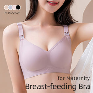 Soutien-gorge d'allaitement sans fil avec fermeture frontale, grande taille, grossesse post-partum, sans couture, allaitement, pour la grossesse, vente en gros - Product Image 6