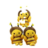 Mainan Boneka Kapas Lebah Kecil Mini Hadiah Ulang Tahun Anak dengan Gantungan Aksesoris Pakaian Ransel Boneka Gantungan Kunci