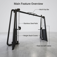 Machine de musculation à câbles croisés en acier avec système de poulies, machine à poulies doubles pour exercices de tirage