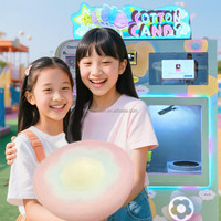 Distributeur automatique de barbe à papa 4 saveurs 64 motifs multilingue autonettoyant pour centre commercial et parc d'attractions