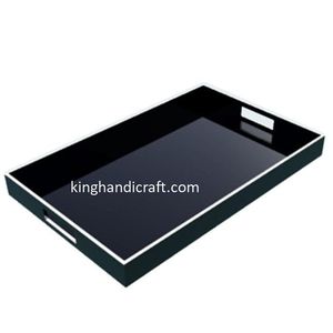 Plateau de service rectangulaire en bois laqué, fait main, recyclable, écologique, durable, décoratif pour la maison, la cuisine, la salle à manger, les fêtes - Product Image 6