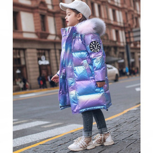 Piumino per bambini e giacca di cotone da bambina stile medio-lungo medio-grande per bambini elegante e lucido cappotto invernale - Product Image 5