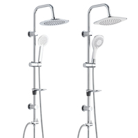Sistem Shower Hujan Dinding Chrome Grosir Pabrik dengan Kolom Shower dan Set Shower Genggam, Supplier OEM ODM