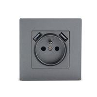 Toma de pared moderna de Francia con puertos Usb tipo A Marco de PC estándar de la UE Usb francés 5 V 2,1 a Cargador de pared Toma de corriente eléctrica