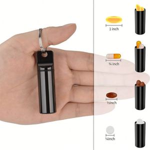 Porte-clés en métal de haute qualité pour voyage, étui étanche pour pilules quotidiennes - Product Image 3