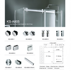 Kensharp 40*10 ống phong cách Mỹ trượt hệ thống Set thép không gỉ Bánh xe lăn cho cửa kính - Product Image 6
