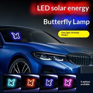 Lampe décorative de <span class=keywords><strong>voiture</strong></span> à LED solaire <span class=keywords><strong>papillon</strong></span>, best-seller transfrontalier, lumière d'ambiance, lumière d'avertissement arrière du véhicule, sensible aux vibrations - Product Image 3