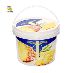 3 L Tamper evident In mold labelling printing ice cream box plastic packing butter tub containers