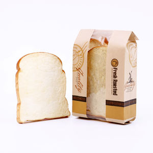 Bolsa de Papel <span class=keywords><strong>Kraft</strong></span> con Fondo en V y Ventana Transparente para Pan, Empaquetado de Alimentos de Marca Personalizada, Venta al Por Mayor, Grado Alimenticio - Product Image 1