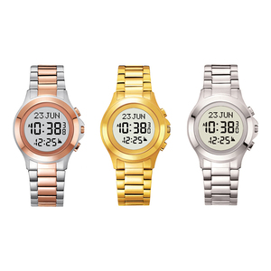 2026 Digital Luxury Quality Muslim Watch Adhan Clock Azan <b>Timer</b> Reminder Clock Wrist for Islamic Gift Customization - Product Image 1
