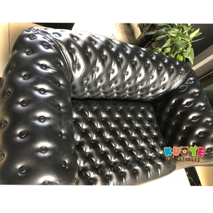 दो सीटों के साथ काले सफेद इंफ्लेटेबल चेस्टरफील्ड सोफा - Product Image 4