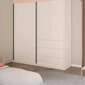 Meubles de chambre contemporains sur mesure pour toute la maison, avec rangement intelligent, dressing intégré en bois d'ingénierie blanc pur - Product Image 2