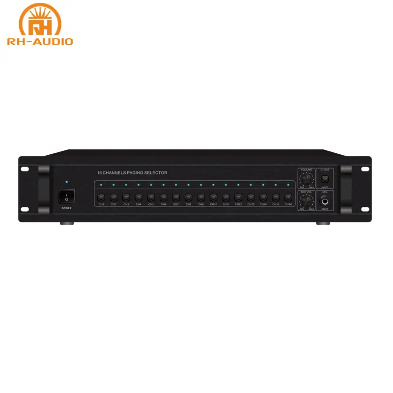 RH-AUDIO 16 Zone Paging Selector With Alarm and Mute Function Multiroom Sound System