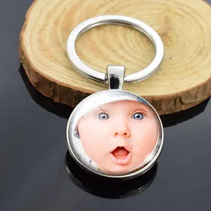 Double-sided Cabochon di Vetro della Foto Della Catena Chiave Personalizzata Su Ordinazione di Cerimonia Nuziale Azienda del Regalo di Promozione Logo Souvenir