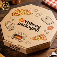 Boîte à pizza hexagonale ondulée sur mesure avec logo imprimé, emballage résistant à l'huile pour la vente en gros aux restaurants