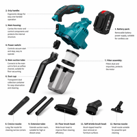 Aspirateur industriel sans fil 21V à batterie lithium, moteur sans balais, aspiration puissante, souffleur d'air, directement de l'usine