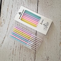 Bougies d'anniversaire artisanales en cire de paraffine, personnalisées, en forme de crayon, arc-en-ciel, pour la décoration de gâteaux et de fêtes