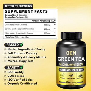 OLLI OEM/ODM Extrait de thé vert Contient de la fève blanche Garcinia Cambogia Complément alimentaire en capsules - Product Image 2