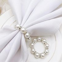 Nouveau Style Perle Serviette Anneau En Métal Fer Table Décoration Mariages Douches Nuptiales Anniversaires Formelle Dîners Décontractés