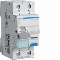 Compatible avec Adh 906 RCBO 1P+N 6A Courbe B 30mA Protection contre les fuites à la terre Montage sur rail en polycarbonate Capacité de coupure 6kA