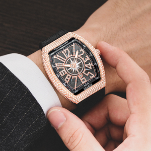 PINTIME PT8122 Luxueux Mode Grand Cadran Étanche Montres À Quartz Boutique Hommes Femmes Baril Montres Noble Diamant <span class=keywords><strong>Horloge</strong></span> - Product Image 3