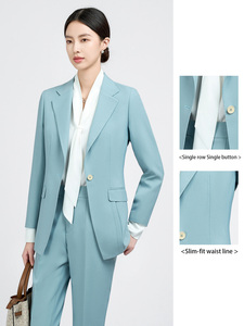 OEM Blazers Mujeres Abrigos para damas Trajes Ropa de oficina Trajes formales de negocios Blazer Chaqueta Pantalones Conjunto Trajes de <span class=keywords><strong>mujer</strong></span> y esmoquin - Product Image 4