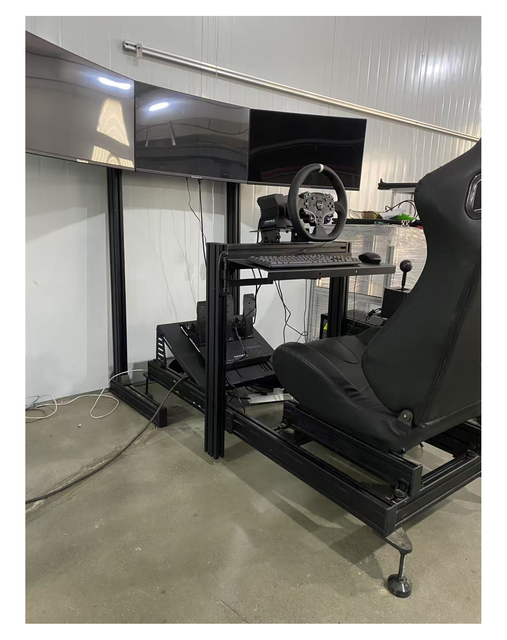 R5 Direct Drive Steering Wheel Base As a Complete Set Assembly Sim Racing Cockpit With Triple Monitor Stand