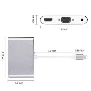 HDMI VGA AV Adaptateur Pour iPhone 5 6 7 <span class=keywords><strong>8</strong></span> X XS (Max) XR iPad iPod Numérique HDMI VGA AV Audio Vidéo AV HDTV Convertisseur 1080P - Product Image 5