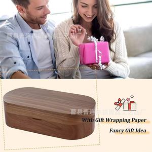 Oval Wooden Jewelry Box With Velvet Lining For Earrings <b>Rings</b> Necklaces <b>Storage</b> Organizing Case - Product Image 4
