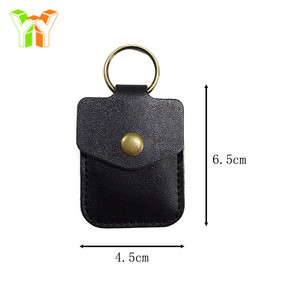 Étui personnalisé pour carte d'accès, protège-carte de transport en commun en forme de goutte d'eau, mini porte-clés en cuir PU, porte-carte Octopus - Product Image 5