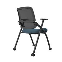 Chaise de formation moderne, directement de l'usine, chaise de bureau confortable à dossier en maille avec accoudoirs fixes pour salles de réunion et de formation